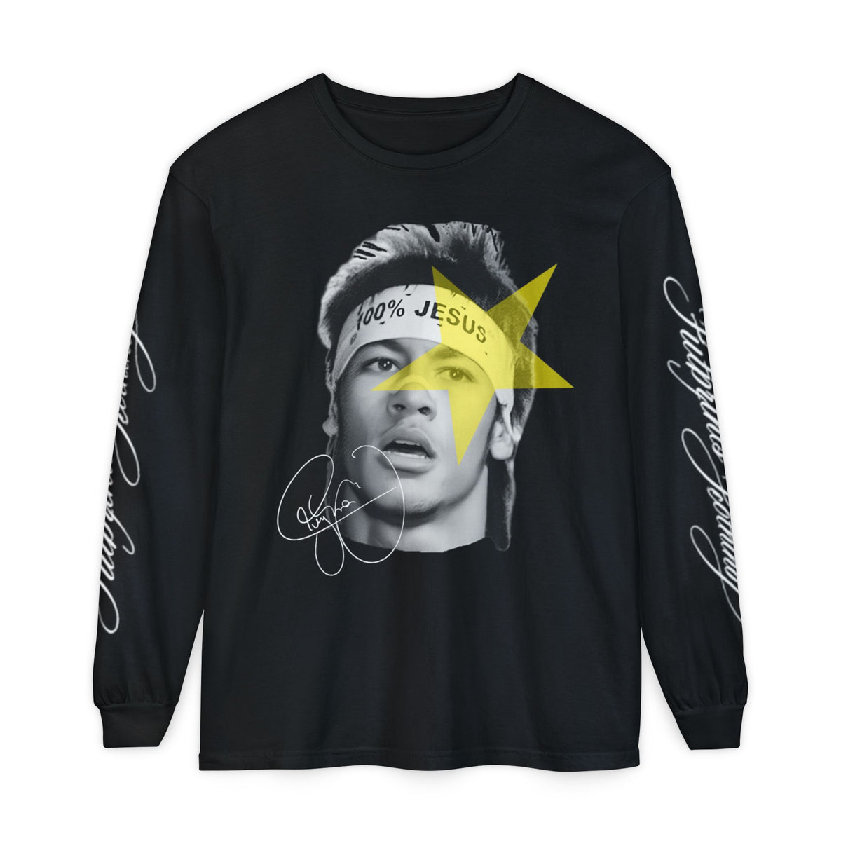 100% Jesus Neymar Signature Graphic Long Sleeve - Comes in Black & White Bases